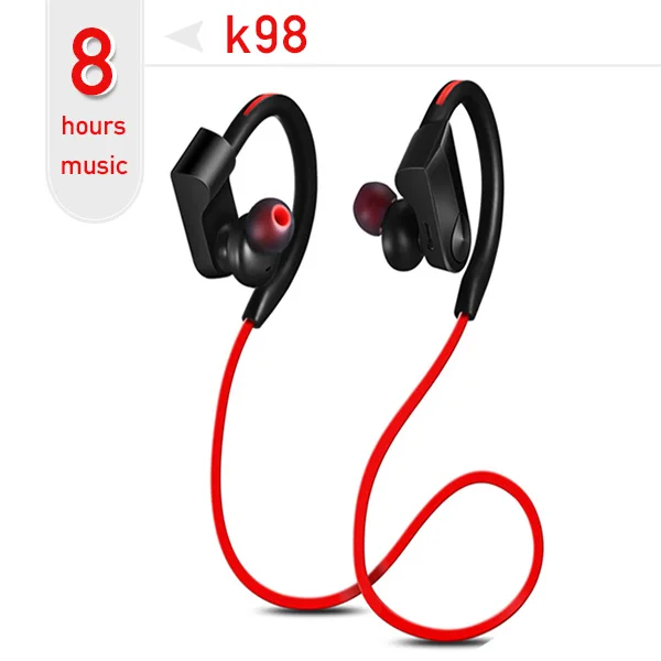 FBYEG Bluetooth наушники, беспроводные наушники, Bluetooth спортивная Гарнитура, наушники с защитой от пота, басы, шумоподавление с микрофоном для телефона - Цвет: K98-Red-8h