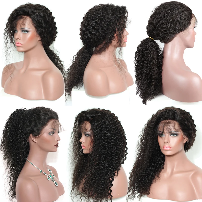 Curly Human Hair Wig 250% Density Lace Front Wigs For Women Brazilian Glueless Lace Wigs Pre Plucked Ever Beauty Remy Full Black