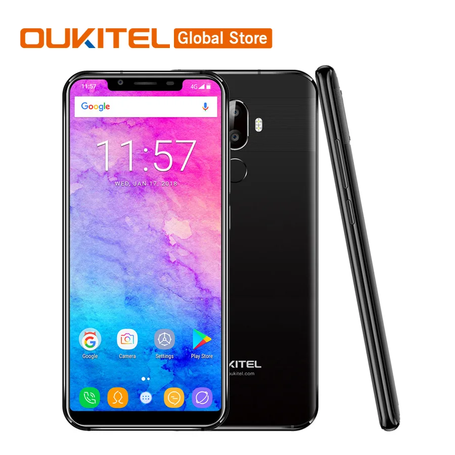 Oukitel U18 5,8" 21:9 полный Дисплей мобильного телефона Face ID MT6750T Octa Core Android 7,0 4 Гб Оперативная память 64 Гб Встроенная память 4000 мА/ч, 16MP мобильного телефона