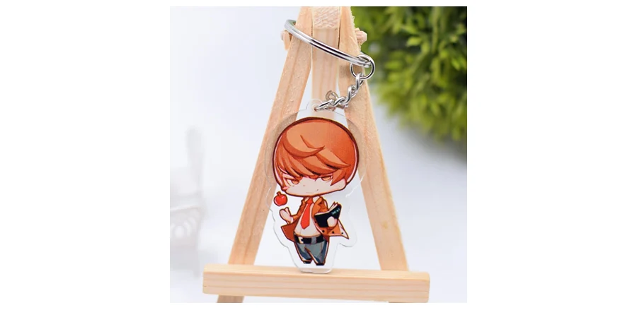 Death Note Keychain Cute Double Sided Ryuk L Key Chain Pendant Anime Accessories Cartoon Key Ring DBS1P