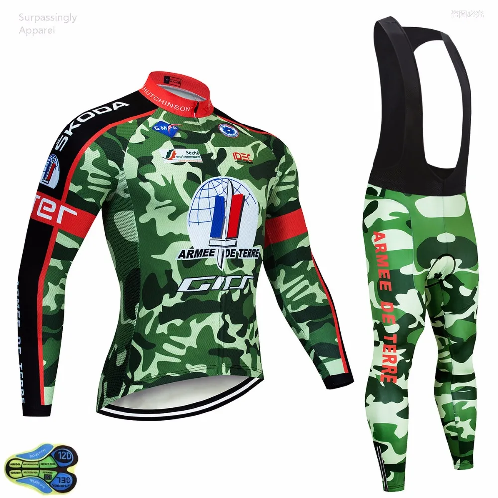 

2019 UCI Team Camouflage Pro Cycling Jersey 12D Gel Pad Bike Pants Set Ropa Ciclismo Men Bicycling Maillot Culotte Clothing