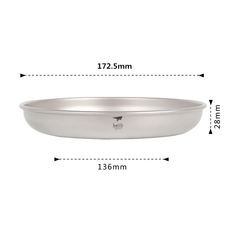 Titanium Camping Picnic Plate Cookware Outdoor Lightweight Tableware Dish Plate