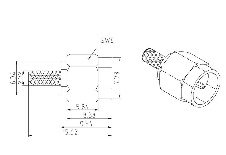 JX(JX) 10 шт. SMA Мужской обжимной разъем для RG316 RG174 LMR100 кабель SMA Мужской обжимной Быстрая