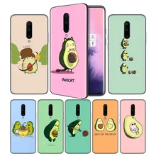 Cute avocado Art Print Soft Black Silicone Case Cover for OnePlus 6 6T 7 Pro 5G Ultra-thin TPU Phone Back Protective