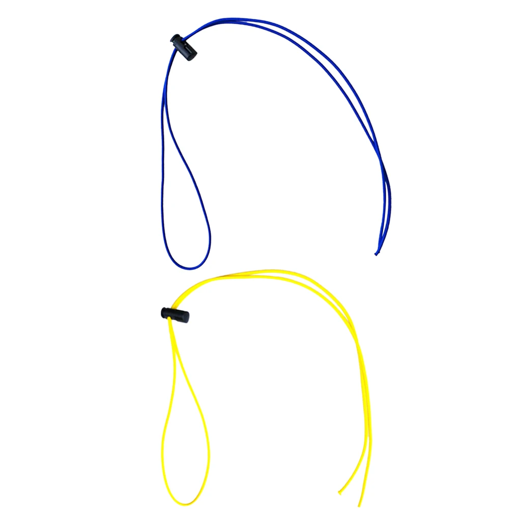 2 Pcs Elastic Rubber Swimming Goggles Eyewear Glasses / Dive Mask Adjustable Strap Replacement Equipment Yellow Blue