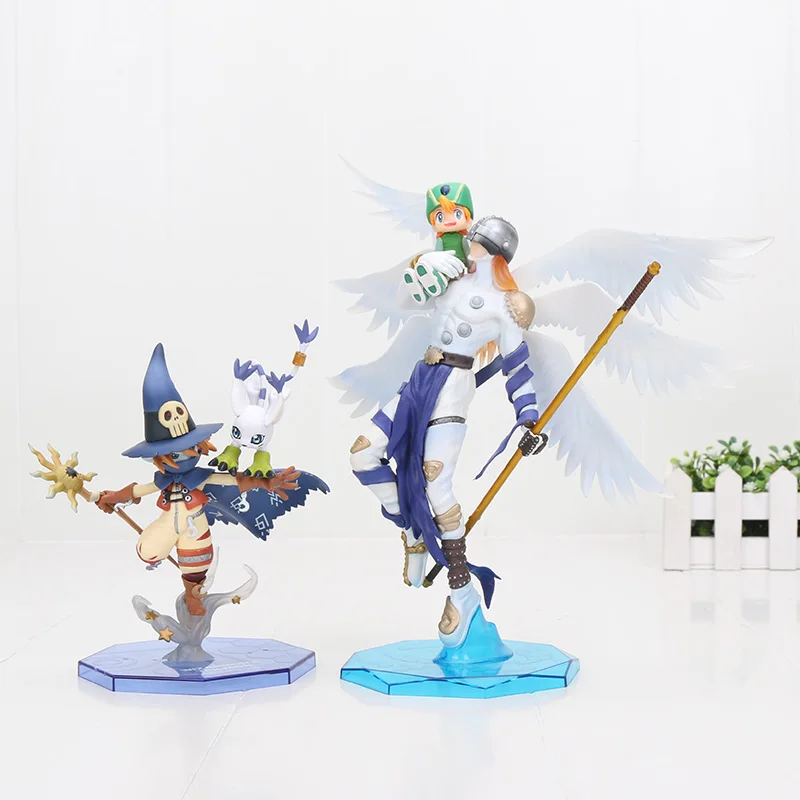 

cartoon Digimon Adventure Angewomon Yagami Hikari Takaishi Takeru Angemon Wizarmon PVC action figure toys doll children toy