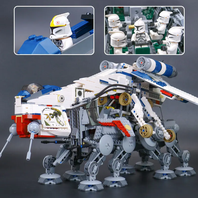 

05053 Star plan series the Republic Dropship with AT-OT Walker Model Building Blocks Brick Kid toy Compatible with legoING 10195