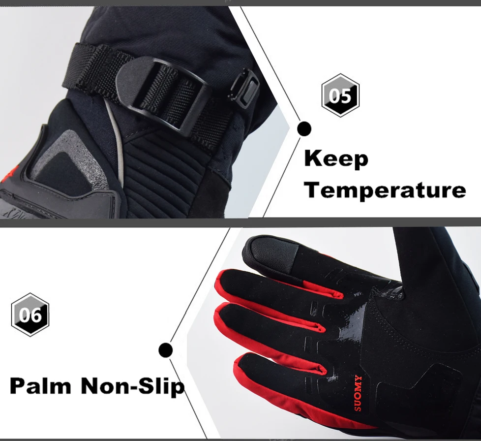 SUOMY moto rcycle перчатки водонепроницаемый ветрозащитный зимний теплый Guantes moto Luvas сенсорный экран moto siklet Eldiveni защитный