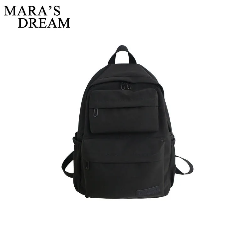 

Mara's Dream 2019 New Solid Color Large Bag Female College High School Campus Girl Simple Versatile Backpack