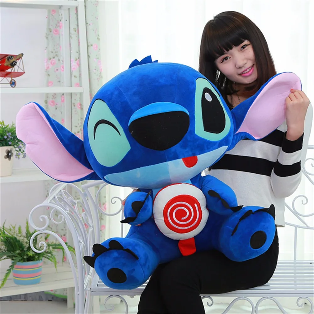 

1pc Big Size Plush Cartoon Cute Creative Lollipop Blink Stitch Stuffed Doll Brinquedos Toys Baby Soft Pillow Kids Birthday Gifts
