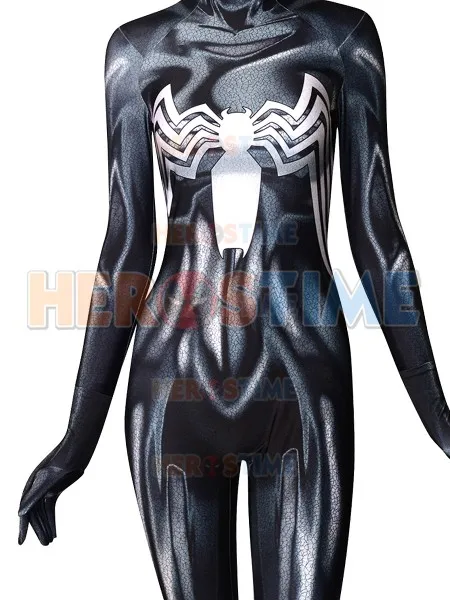 3D принт Venom She-Venom Anne Weying Spider-Woman черный симбиот Веном Spider-man костюм Spider-Girl лайкра Человек-паук Zentai