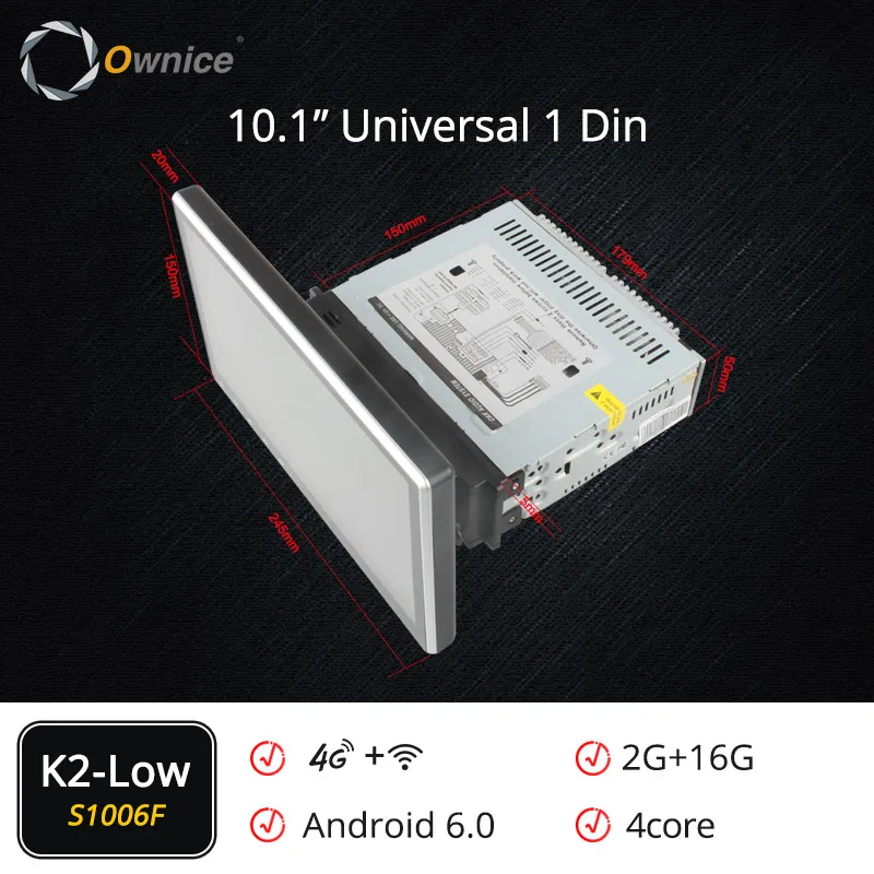 Ownice C500 2Din 10,1 дюйма HD android 6,0 8-ядерный универсальный автомобильный Радио Стерео dvd-плеер gps навигации TPMS DAB 4G LTE Carplay - Цвет: S1006 K2-Low