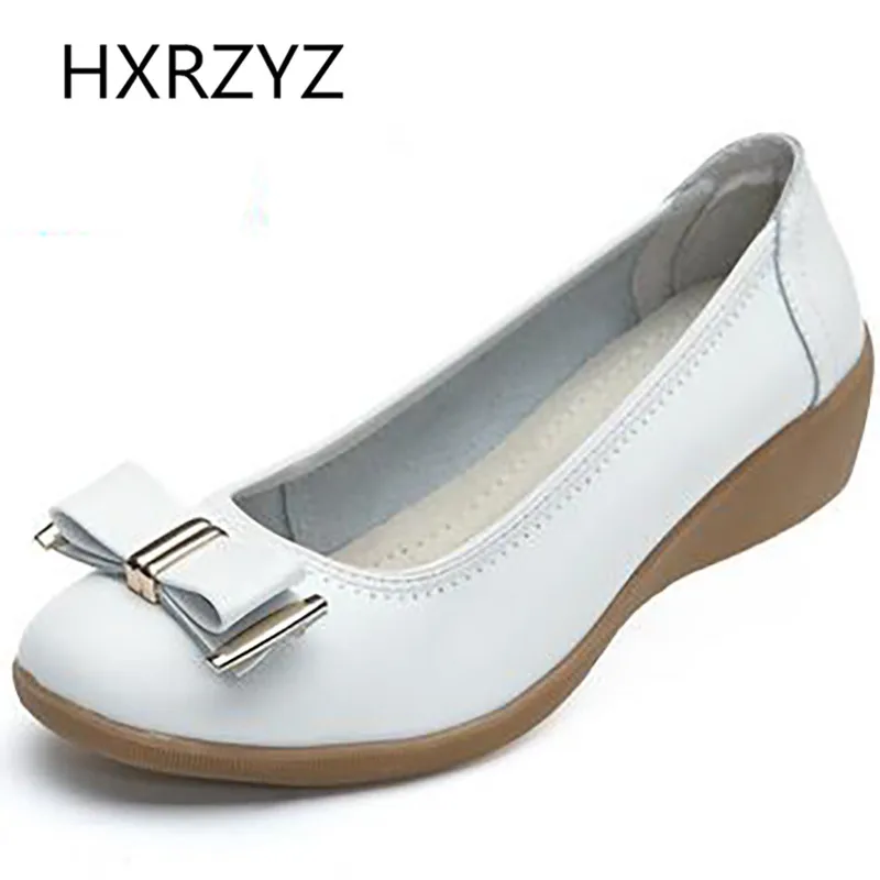 

spring and autumn new Women Flats Shoes New Slip On Woman Fashion Leather Loafers Brand Designer Bow Sapato Feminino Flat Shoes