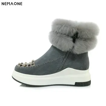 

NemaoNe Women Winter Warm Boots Antiskid Outsole Lady Snow Boots Brand Fashion Style Easy Wear Hairy Ankle Boots Plus