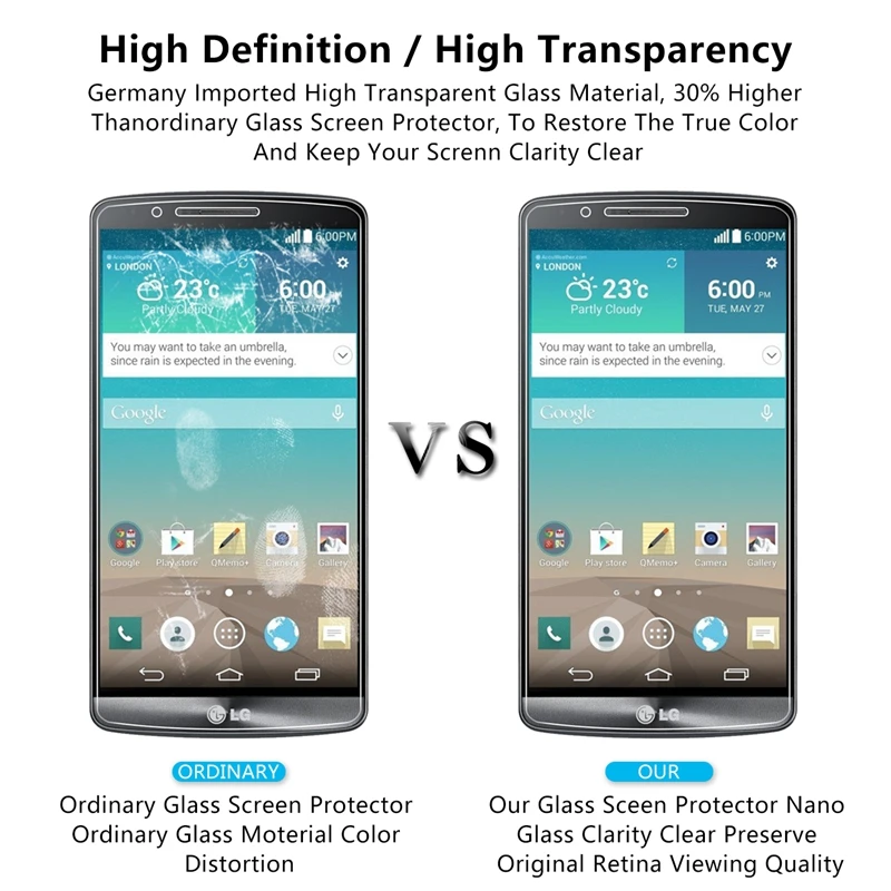 2 шт./лот 2.5D 0 26 мм 9H Премиум Закаленное стекло для LG G3 D855 D850 D851 F400 VS985 Защитная