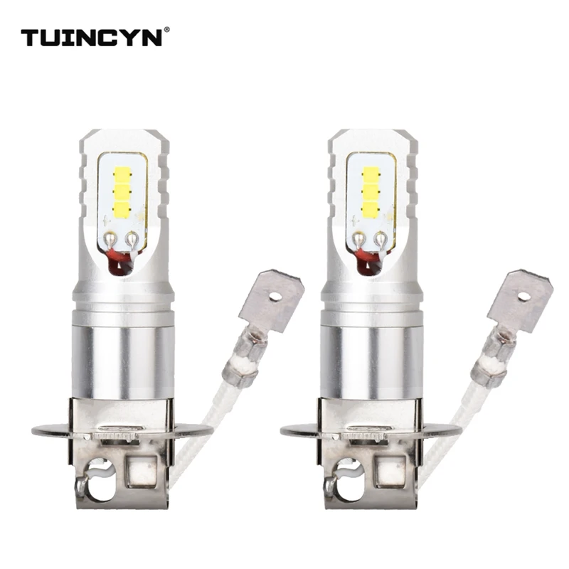 Skup TUINCYN 2 sztuk H3 Super Led żarówki 80w światła samochodowe żarówki Led samochodowe źródło światła samochodu DC 12 V 24 V 6500K biała lampa przeciwmgielna reflektor samochodowy