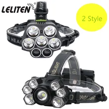 2 стиля USB Перезаряжаемый xml-T6+ xpe 7 светодиодный зум налобный фонарь для рыбалки