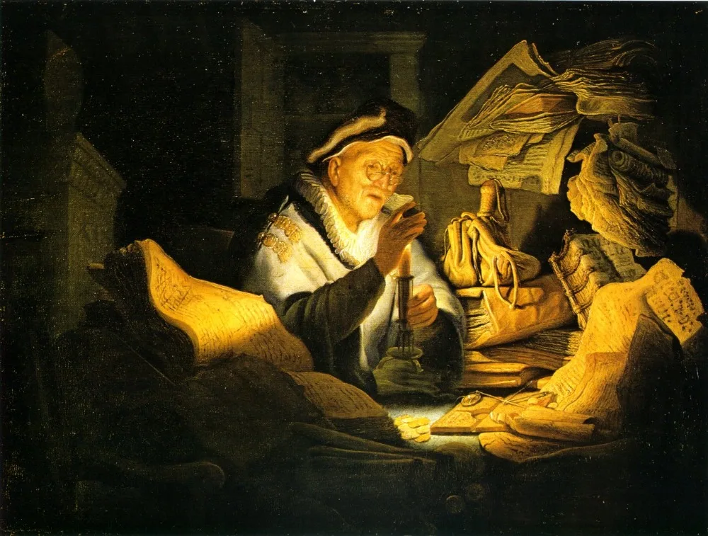 100% картина маслом ручной работы на льняном холсте богатый дурачок 1627 от Rembrandt Van