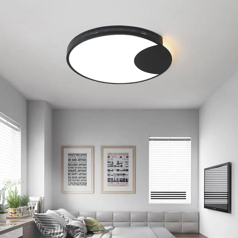 

Modern Living Room Decor Home Lighting Ceiling Light Fixture Bedroom Led Lamp Remote Control Dimming White Metal 110-220V lustre