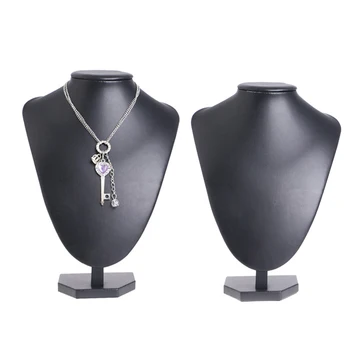

25x18cm Leather Jewelry Necklace Pendant Neck Model Props Display Stand Holder