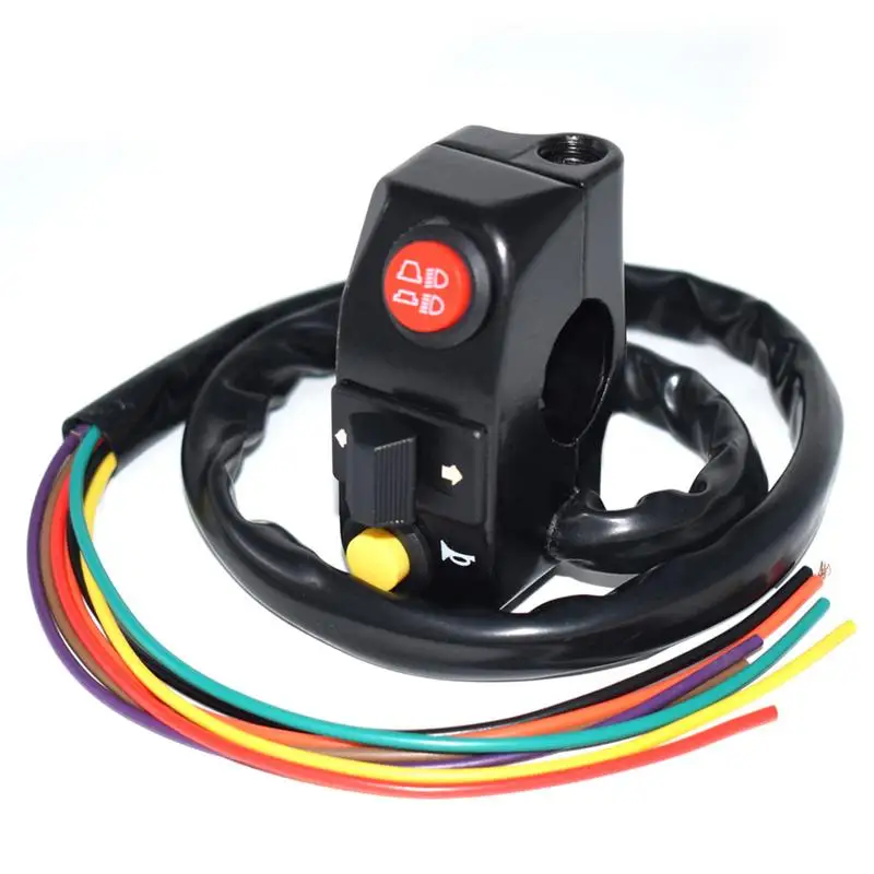 

Motorcycle Handlebar Control Switch Three-function Left Headlights Turn Signal Horn Switch Connector Push Button Switch