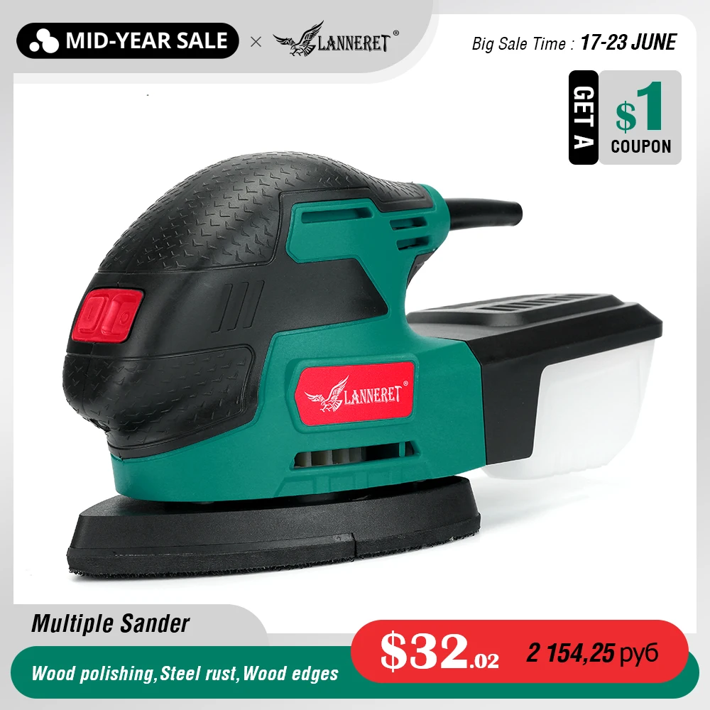 LANNERET Electric Mouse Detail Sander 220W Multiple Sander Lightweight