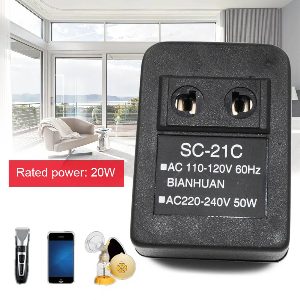 

AC 220V to 110V/110V to 220V AC Power Voltage Converter 20W Adapter Travel Transformer Regulator QJS Shop