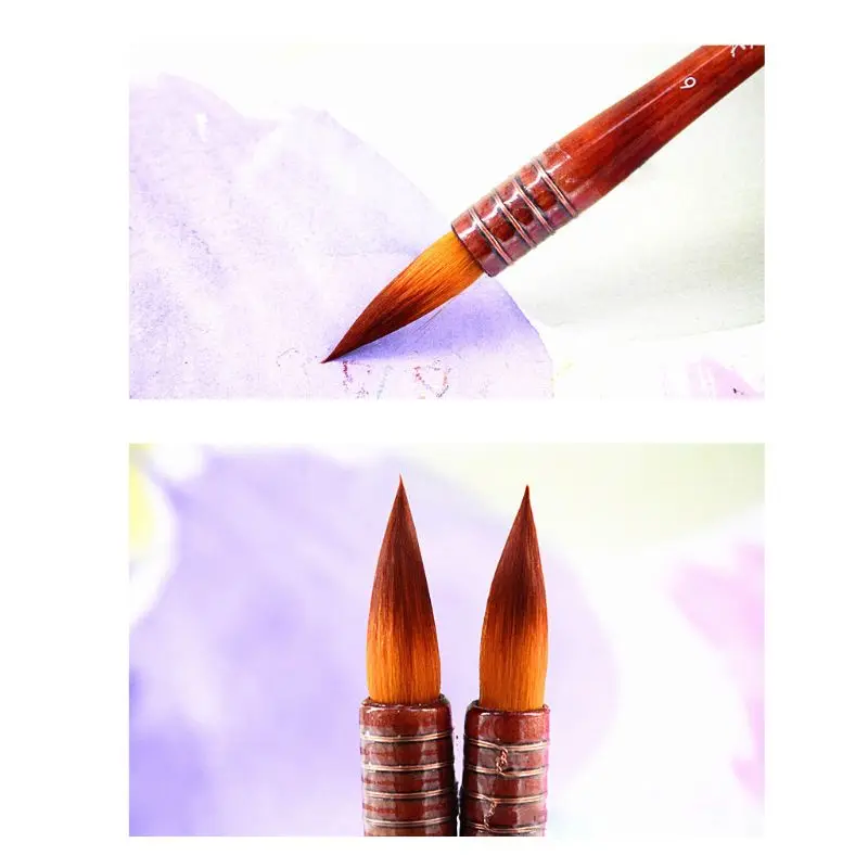 

1PC Handmade Nylon Hair Artist Watercolor Paint Brush For Watercolor Art Supplies 12