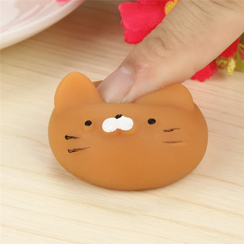 Newest Brown Cats Mochi Squishy Squeeze Healing Fun Kawaii Toy Stress
