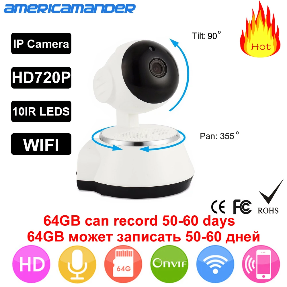  AM HD Wireless Security IP Camera WifiI Wi-fi Camera R-Cut Night Vision Audio Recording Surveillance Network Indoor Baby Monitor 