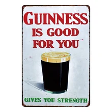 Guinness хорошо для вас Винтаж Вход Металл живопись для стен кафе дома Книги по искусству кухня Ретро Декор Куадрос 30X20 см SA-2059