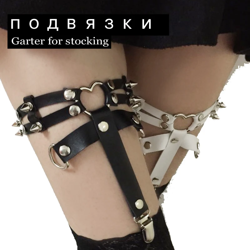 하라주쿠 스파이크 스트랩 가터 패션 리벳 CROSS 펑크 하트 가터 여성 선물 LEG HARNESS