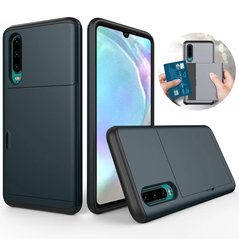 

For Huawei P30 Pro Case Luxury Hybrid Tough Slide Wallet Card Storage Armor Case For Huawei P30 Wallet Case Back Cover