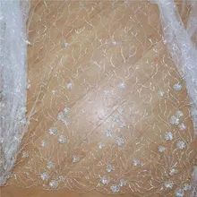 Расшитая блестками кружевная ткань свадебное платье DIY аксессуары RS2360