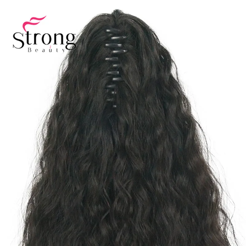 StrongBeauty 24 ''6 цветов синтетический конский хвост Кудрявые Волнистые коготь наращивание волос клип на шнурке шиньон