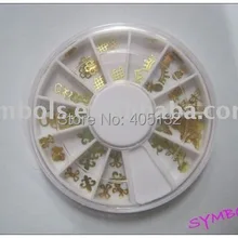 OD-20 3D 60 шт 12 форм в одном колесе Глод блестящие украшения для ногтей прекрасные 12 колес/партия