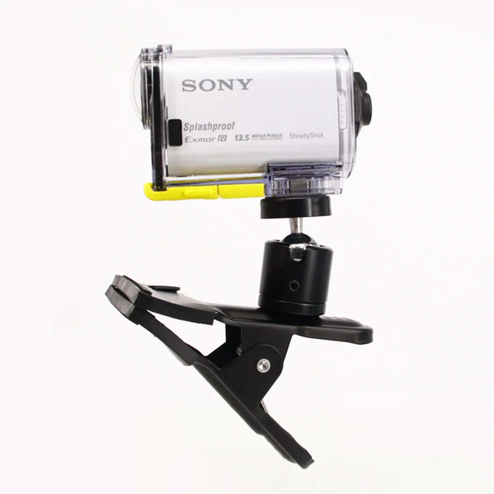2015 Nuovo Multi-Funzione Sping Pinza Clip Con La Palla Di Esagono Di Montaggio Per Sony Action Cam Hdr-As100V As30V As200V Hdr-Az1 X1000V