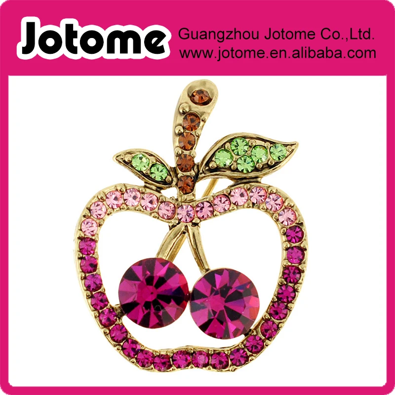 Multi red apple фрукты кристалл pin брошь 1.125x1.375 дюймов