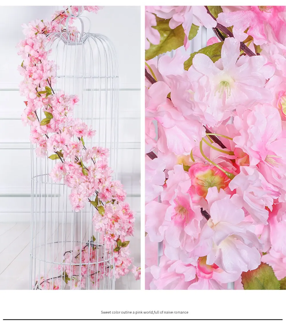 10 шт. 180 см искусственные цветки вишни цветок свадебное украшение DIY ротанговая гирлянда искусственные цветы лоза вечерние украшения для дома