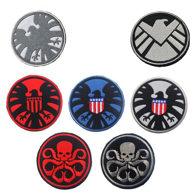 Silver Hydra Logo 3 Tall Embroidered Costume Patch