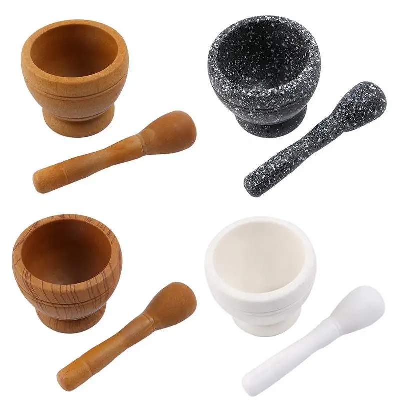 HGY Stainless Steel Mortar and Pestle Mixing Grinding Bowl Set Kitchen Garlic Grinder Tool