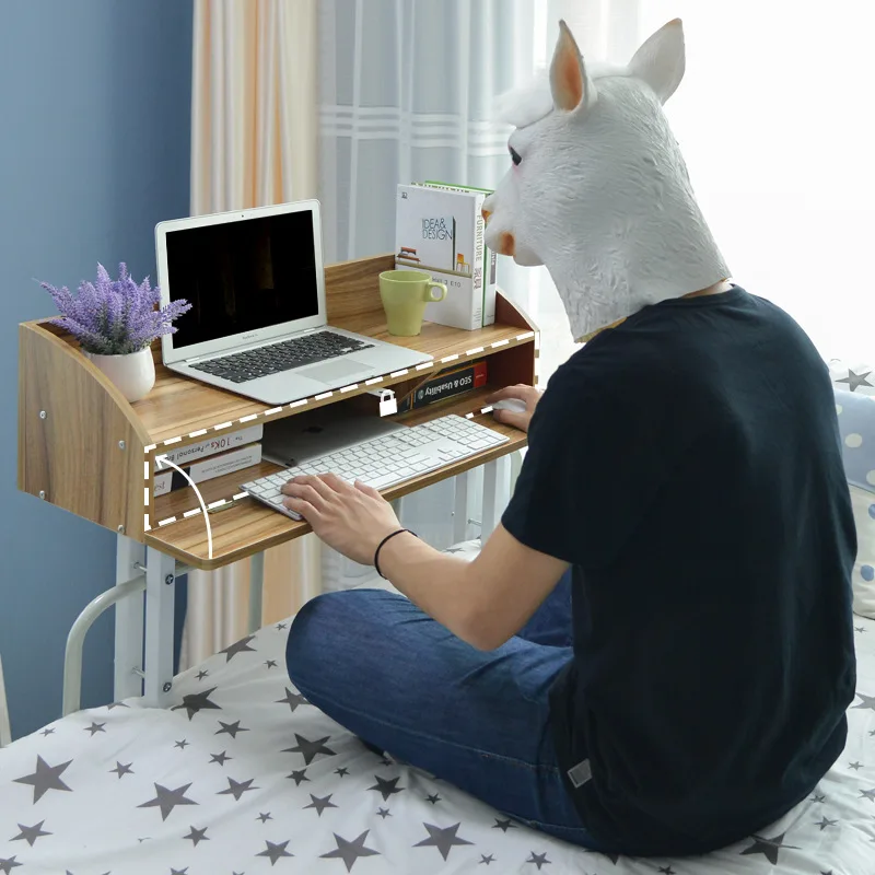 Computer Desks bed study table home Furniture wooden+ steel notebook