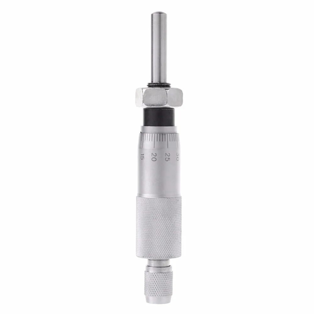 Round Type Micrometer Head Machinist Precise Measuring Tool 0-25mm Range Silver