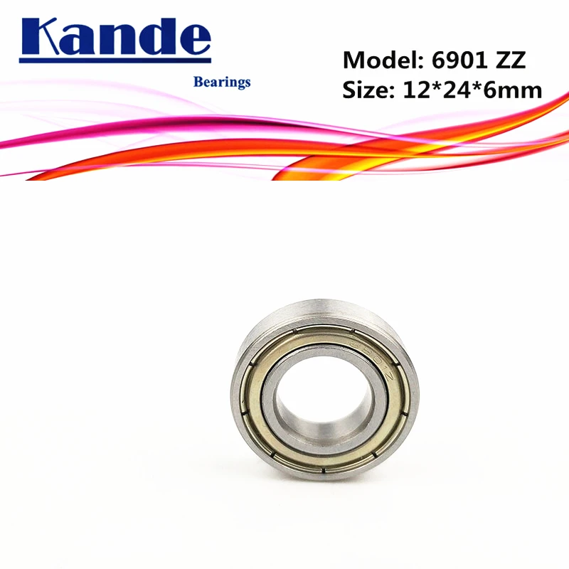 6901ZZ 12X24X6mm ABEC-1 6901 ZZ Thin Section Deep Groove 6901 Ball Bearing 61901 10pcs