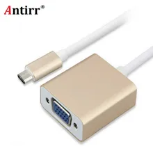 USB 3,1 type C USB-C в VGA конвертер адаптер Реверсивный для Macbook 12 дюймов золото и серебро мужчин и женщин Соединительный кабель