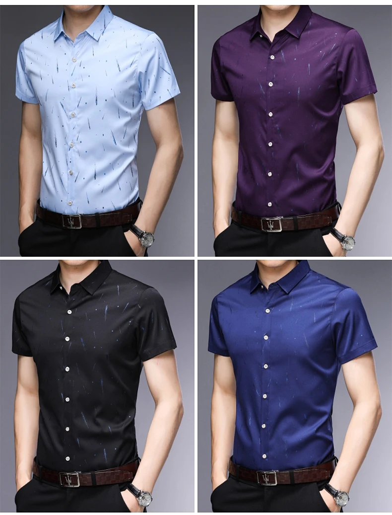 Мужская рубашка с коротким рукавом social meteor, повседневная облегающая Летняя мужская рубашка, Мужская модная уличная одежда, camisa 4818