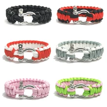 550 Браслет Из паракорда для выживания, браслет из нержавеющей стали с пряжкой из Паракорда 550, браслет для выживания на открытом воздухе, Походов, Кемпинга