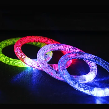 

100pcs/lot LED bracelet light up flashing Glowing bracelet Blinking Crystal Party Novelty kids toys Disco Christmas Gift Lights