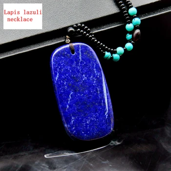 

Natural Stone Square Necklace Pendant Ball Tiger Eye Lapis Lazuli Men Reiki Lapis lazuli necklace Beads Chain Fine Jewelry gift