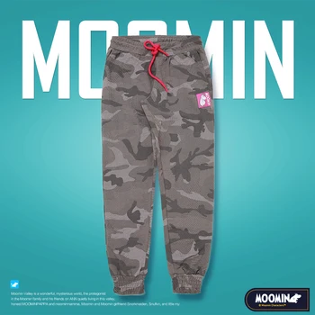 

Moomin 2018 pattern girls Drawstring pants Loose children Harem Pants Full Length cartoon girls trousers cotton camouflage pants